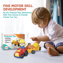 Load image into Gallery viewer, Tractor Toy with Farmer, Animals and Wagons. Light Up Button Can Be Pressed for Animal Sounds and Melodies. Toddler Toys for a Farm Pretend Play for 18 + Month Old. Toys for Baby Gifts