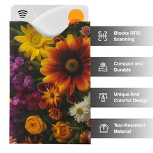 Load image into Gallery viewer, Boxiki Travel Set of 15 RFID Blocking Sleeves Best way to Protect your Cards from Electronic Theft. Durable, Lightweight, and Compact Design to fit in any Pocket or Purse. (Flowers Theme)