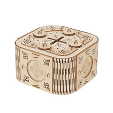Load image into Gallery viewer, DIY Wooden Puzzle Treasure Box Kit - 3D Mechanical Model Craft with Secret Compartment and Combination Lock - Unique Gift and Brain Teaser for Adults and Kids