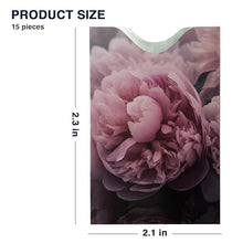 Load image into Gallery viewer, Boxiki Travel Set of 15 RFID Blocking Sleeves Best way to Protect your Cards from Electronic Theft. Durable, Lightweight, and Compact Design to fit in any Pocket or Purse. (Flowers Theme)