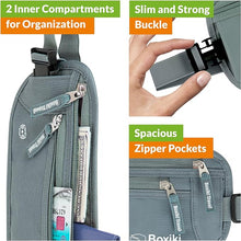 Load image into Gallery viewer, Money Belt for Travel with RFID Blocking Technology - Hidden Travel Money Pouch for Cash, Credit Cards, Passport, and Travel Valuables - Secure Water Resistant Money Belt for Men and Women - Gray