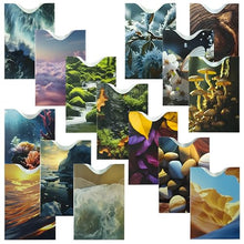 Load image into Gallery viewer, Boxiki Travel Set of 15 RFID Blocking Sleeves Best way to Protect your Cards from Electronic Theft. Durable, Lightweight and Compact Design to fit in any Pocket or Purse. (Nature Theme)