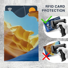 Load image into Gallery viewer, Boxiki Travel Set of 15 RFID Blocking Sleeves Best way to Protect your Cards from Electronic Theft. Durable, Lightweight and Compact Design to fit in any Pocket or Purse. (Nature Theme)