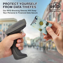 Load image into Gallery viewer, Boxiki Travel Set of 15 RFID Blocking Sleeves Best way to Protect your Cards from Electronic Theft. Durable, Lightweight, and Compact Design to fit in any Pocket or Purse. (Flowers Theme)