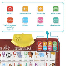 Load image into Gallery viewer, Bilingual English & Spanish Learning Interactive Alphabet Wallchart - Includes Talking ABC, 123s & Music Poster - Educational Kids Learning Toy, Educational Gift for 3+ Years Old Girls & Boys