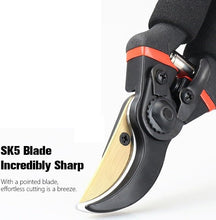 Load image into Gallery viewer, Astorn Pruning Shears Garden Shears, 8.5" Premium Titanium Bypass Pruning Shears for gardening, Hand Pruners, Pruning Shears Heavy Duty, Garden Clippers w/Soft Grip & Safety Lock