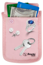 Load image into Gallery viewer, Hidden Travel Bra Wallet for Women - Money Pouch & Secret Pocket for Keys, Money & Valuables - Under Clothes Travel Pouch, Undercover Bra Stash Fits All Bra Sizes - Pink