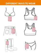 Load image into Gallery viewer, Hidden Travel Bra Wallet for Women - Money Pouch & Secret Pocket for Keys, Money & Valuables - Under Clothes Travel Pouch, Undercover Bra Stash Fits All Bra Sizes - Pink