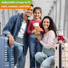 Load image into Gallery viewer, Money Belt for Travel with RFID Blocking Technology - Hidden Travel Money Pouch for Cash, Credit Cards, Passport, and Travel Valuables - Secure Water Resistant Money Belt for Men and Women - Gray