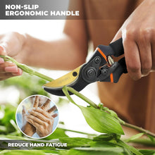 Load image into Gallery viewer, Astorn Pruning Shears Garden Shears, 8.5" Premium Titanium Bypass Pruning Shears for gardening, Hand Pruners, Pruning Shears Heavy Duty, Garden Clippers w/Soft Grip & Safety Lock