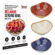 Load image into Gallery viewer, Ultra-Strong 6 Oz Melamine Dip Bowls Set, Small Bowl Soy Sauce Dish Set of 3, Condiment Server, Can be Used for Dessert, Ketchup, Vinegar, BBQ and Party Dinner