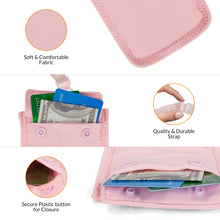 Load image into Gallery viewer, Hidden Travel Bra Wallet for Women - Money Pouch & Secret Pocket for Keys, Money & Valuables - Under Clothes Travel Pouch, Undercover Bra Stash Fits All Bra Sizes - Pink