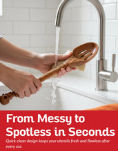 Load image into Gallery viewer, Acacia Wood Cooking Utensil Set with Skull Handles – 4-Piece FSC Certified Acacia Wood Kitchen Tools, Eco-Friendly Nonstick Safe Cooking Utensils (Spatula, Spoon, Slotted Turner, Slotted Spoon)