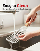 Load image into Gallery viewer, Fish Turner with Wood Handle – Stainless Steel Slotted Spatula for Frying, Grilling & Cooking – Professional Fish Flipper & Burger Turner