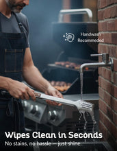 Load image into Gallery viewer, 17-Inch Grill Tongs for Outdoor Grilling - Heavy Duty Stainless Steel Tongs with Luxurious Walnut Grip & Premium Gift Pouch - Extra Long BBQ Tongs for Grilling, Smoker & Outdoor Cooking