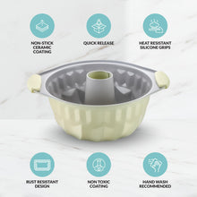 Load image into Gallery viewer, Premium Non-Stick Fluted Cake Pan - Ceramic Bakeware for Perfect Pound Cakes, Chocoflan & More - Durable & Easy Release