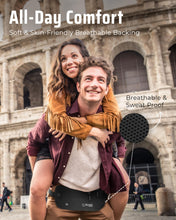 Load image into Gallery viewer, Money Belt for Travel - RFID Blocking Hidden Money Pouch to Hold Cash, Passport, Credit Cards and Travel Documents - Slim Fanny Pack For Men and Women - Black