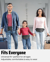 Load image into Gallery viewer, Money Belt for Travel - RFID Blocking Hidden Money Pouch to Hold Cash, Passport, Credit Cards and Travel Documents - Slim Fanny Pack For Men and Women - Black