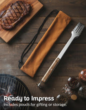 Load image into Gallery viewer, 17-Inch Grill Tongs for Outdoor Grilling - Heavy Duty Stainless Steel Tongs with Luxurious Walnut Grip & Premium Gift Pouch - Extra Long BBQ Tongs for Grilling, Smoker & Outdoor Cooking