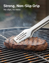 Load image into Gallery viewer, 17-Inch Grill Tongs for Outdoor Grilling - Heavy Duty Stainless Steel Tongs with Luxurious Walnut Grip & Premium Gift Pouch - Extra Long BBQ Tongs for Grilling, Smoker & Outdoor Cooking