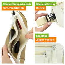 Load image into Gallery viewer, Boxiki Travel Money Belt with RFID Sleeves Set - Secure Travel Pouch and RFID Card Holder to Protect Cash, Credit Cards and Travel Documents for Men and Women