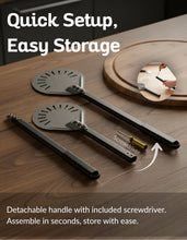 Load image into Gallery viewer, Pizza Peel Turner 7 Inch – Lightweight Aluminum Perforated Pizza Paddle with Detachable Metal Handle – Professional Pizza Oven Tool for Turning & Serving