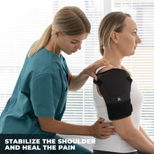 Load image into Gallery viewer, Astorn Adjustable Shoulder Brace for Torn Rotator Cuff with Icepack Holder - Shoulder Compression Sleeve Wrap for Pain Relief, Stability and Recovery - Fits Left and Right Arm for Men & Women (L)