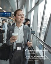 Load image into Gallery viewer, RFID Travel Neck Wallet - Black | Sleek, Secure Passport Holder and Money Pouch with Adjustable Neck Strap for Men and Women to Keep Cash, Credit Cards and Travel Documents Safe.