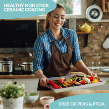 Load image into Gallery viewer, Boxiki Kitchen Nonstick Ceramic Baking Sheet/Cookie Sheet - Set of 2, Durable and Easy to Clean Baking Pans for Kitchen - Dishwasher and Freezer Safe, PFAS-Free (Half Sheet Pan)