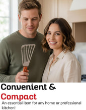 Load image into Gallery viewer, Fish Turner with Wood Handle – Stainless Steel Slotted Spatula for Frying, Grilling & Cooking – Professional Fish Flipper & Burger Turner