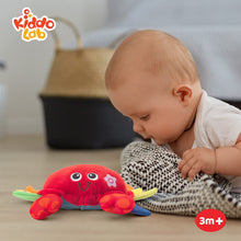 Load image into Gallery viewer, Musical Plush Crab Baby Toy with Nursery Rhymes and Sensory Sound Button, Crawling Tummy Time Companion for 3 Month Old Infants, Soft Huggable Newborn Stuffed Animal Developmental Toy