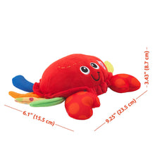 Load image into Gallery viewer, Musical Plush Crab Baby Toy with Nursery Rhymes and Sensory Sound Button, Crawling Tummy Time Companion for 3 Month Old Infants, Soft Huggable Newborn Stuffed Animal Developmental Toy