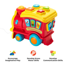 Load image into Gallery viewer, KiddoLab Toy Train - Interactive & Educational Pull Toy for Babies, Toddlers, Children - Numbers & Animal Sound Buttons, 8 Songs, Volume Control, Flashing Light - For Kids Ages 6 Months & Up
