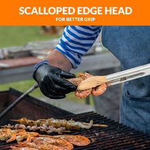 Load image into Gallery viewer, Boxiki Kitchen Tongs for Cooking with Wooden Tips - Wooden Tongs Ideal for BBQ, Salad, Toaster, Bread & Pickles - Made of Natural Olive Wood, Size 11 Inch