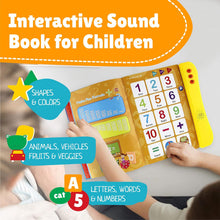 Load image into Gallery viewer, Boxiki kids ABC Sound Book for Children Interactive Toy with English Letters, Words and Shapes. Educational Toys for Toddlers, Learning Toys for 3 Years and Older
