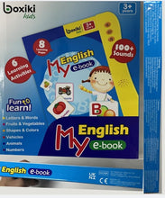 Load image into Gallery viewer, Boxiki kids ABC Sound Book for Children Interactive Toy with English Letters, Words and Shapes. Educational Toys for Toddlers, Learning Toys for 3 Years and Older