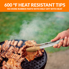 Load image into Gallery viewer, Boxiki Kitchen Tongs for Cooking with Wooden Tips - Wooden Tongs Ideal for BBQ, Salad, Toaster, Bread & Pickles - Made of Natural Olive Wood, Size 11 Inch