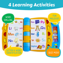 Load image into Gallery viewer, Talking Activity Book for 2 Years Old & Up - Sound Book with 5 Learning Activities Including Letters, Numbers, Quiz Game & Memory Match - Interactive Books for Babies with Fun Sound and Melodies