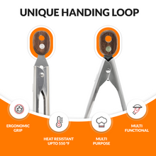 Load image into Gallery viewer, Boxiki Kitchen Tongs for Cooking with Wooden Tips - Nonstick Cooking Tongs & Salad Tongs for Serving Food, Grilling, Cooking, BBQ and Tossing Salad - Made of Natural Walnut Wood, Size 11-inch