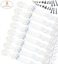 Load image into Gallery viewer, 8 PC Adjustable Anti-Tip Furniture Anchor Safety Straps by Boxiki Kids - Boxiki kids