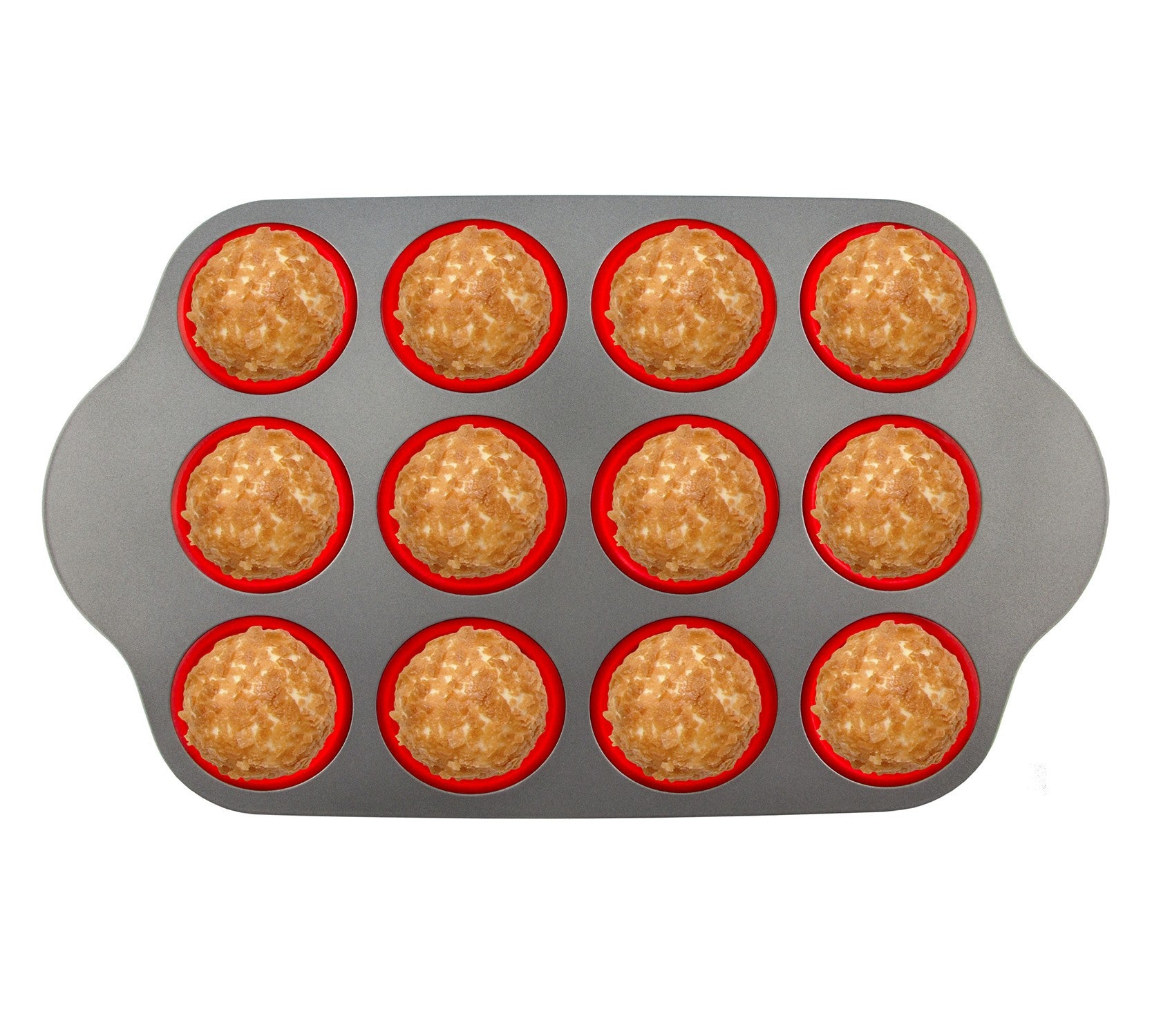 Boxiki Kitchen Non-Stick 12 Cup Silicone Muffin Pan With Steel Frame 