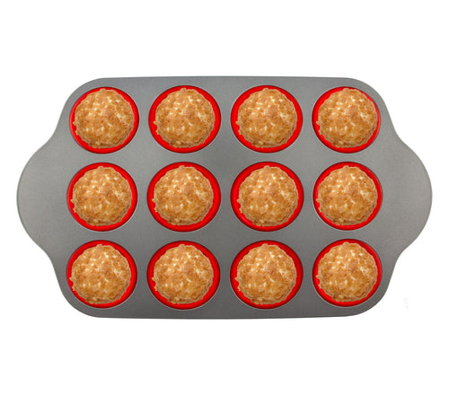 Premium Non-Stick 12-Cup Silicone Liners Muffin Pan by Boxiki Kitchen - Boxiki Kitchen