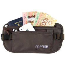 Load image into Gallery viewer, RFID Travel Money Belt Anti-Theft Unisex (Brown) by Boxiki Travel - Boxiki Travel