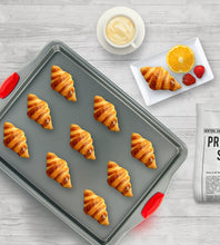 Load image into Gallery viewer, 3 PC Non-Stick Steel Baking Sheet + Silicone Handles by Boxiki Kitchen - Boxiki Kitchen