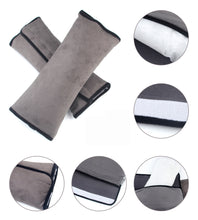 Load image into Gallery viewer, 2 PC Plush Seatbelt Pillow Covers for Adults & Kids by Boxiki Travel - Boxiki Travel