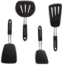 Load image into Gallery viewer, Silicone Rubber Spatula for Nonstick Cookware By Boxiki Kitchen - Cooking Utensils Egg Spatula, Pancake Spatula Utensils -BPA free Kitchen Utensil with Heat Resistant Silicone - Utensils Set of 4