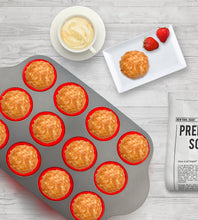 Load image into Gallery viewer, Premium Non-Stick 12-Cup Silicone Liners Muffin Pan by Boxiki Kitchen - Boxiki Kitchen

