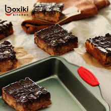 Load image into Gallery viewer, Boxiki Kitchen Non-Stick Steel 8x8 Square Baking Pan Durable, Oven & Dishwasher Safe - Premium Quality Brownie Pan With Non Toxic & Easy Release Coating.