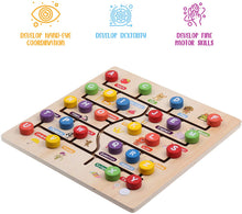 Load image into Gallery viewer, Boxiki kids Wooden Alphabet Puzzle. Alphabet Board for Kids with Wooden Letters. Best Learning ABC Puzzles That Help in Developing Motor Skills, Concentration and Imagination in Children.