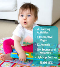 Load image into Gallery viewer, Boxiki kids Animal Sound Book for 1 Year Olds & Up - Toddlers Learning Toys with Animal Sounds and Games. Preschool Learning Toys & Interactive Books for Baby with Melodies & Light Up Buttons